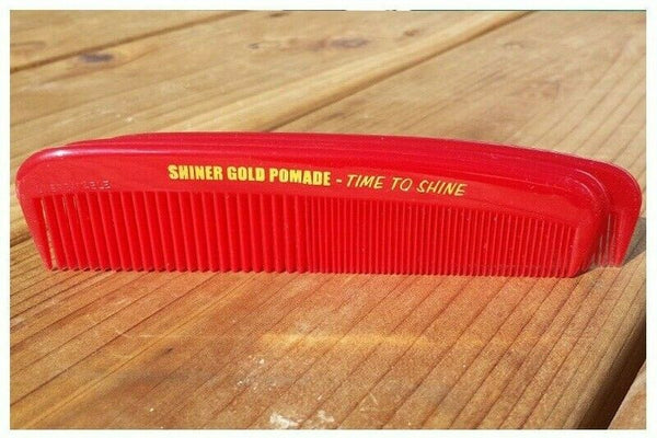 Shiner Gold Pomade Comb Red Plastic Hair Style Styling Barber Beard Mustache NEW