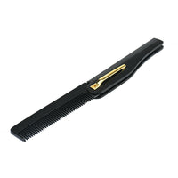 Folding Flip Pocket Comb Black Plastic Hair Style Beard Barber Greaser Pomp NEW