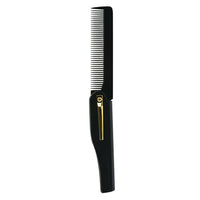 Folding Flip Pocket Comb Black Plastic Hair Style Beard Barber Greaser Pomp NEW